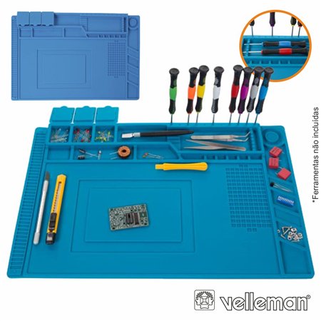 TAPETE DE SOLDAR EM SILICONE 450X300MM VELLEMAN