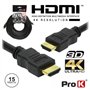 CABO HDMI DOURADO MACHO / MACHO 2.0 4K PRETO 15M PROK