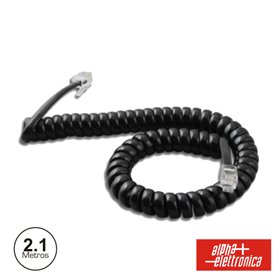 CABO TELEFONE 4P4C ESPIRAL PRETO 2.1M