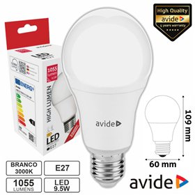 Lâmpada LED E27 Globo A60 9.5W 230V 3000K 1055lm AVIDE