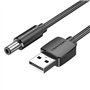 Cabo de Alimentação Vention CEXBG, USB Macho - DC 3.5mm Macho, 1.5m, Preto
