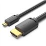 Cabo Micro HDMI 2.0 4K Vention AGIBI, HDMI Macho - Micro HDMI Macho, 3m, Preto