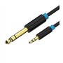 Cabo Stereo Vention BABBI, Jack 6.5 Macho - Jack 3.5 Macho, 3m, Preto