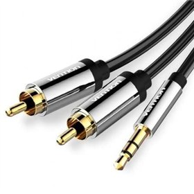 Cabo Stereo Vention BCFBH, Jack 3.5 Macho - 2x RCA Macho, 2m, Preto