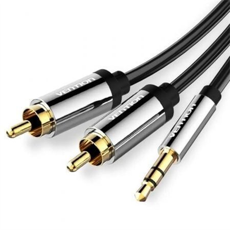Cabo Stereo Vention BCFBH, Jack 3.5 Macho - 2x RCA Macho, 2m, Preto