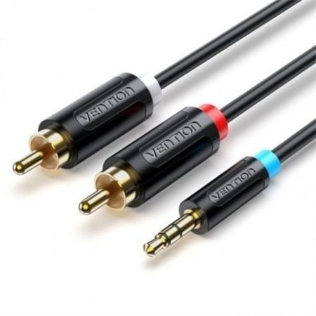 Cabo Stereo Vention BCLBF, Jack 3.5 Macho - 2x RCA Macho, 1m, Preto