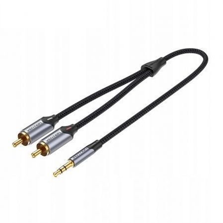 Cabo Stereo Vention BCNBI, Jack 3.5 Macho - 2x RCA Macho, 3m, Cinza