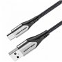 Cabo USB 2.0 Tipo-C Vention CODHH, USB Macho - USB Tipo-C Macho, Até 60W, 480Mbps, 2m, Cinza