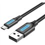Cabo USB 2.0 Vention COLBC, USB Macho - MicroUSB Macho, Até 60W, 480Mbps, 25cm, Preto