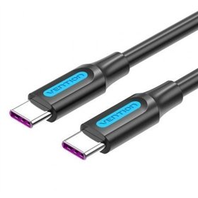 Cabo USB 2.0 Tipo-C Vention COTBD, USB Tipo-C Macho - USB Tipo-C Macho, Até 100W, 480Mbps, 50cm, Preto