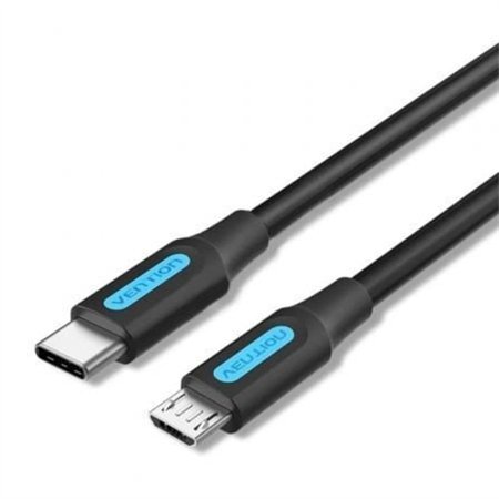 Cabo USB 2.0 Tipo-C Vention COVBF, USB Tipo-C Macho - MicroUSB Macho, Até 10W, 480Mbps, 1m, Preto