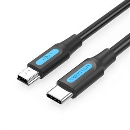 Cabo USB 2.0 Tipo-C Vention COWBH, USB Tipo-C Macho - MiniUSB Macho, Até 10W, 480Mbps, 2m, Preto