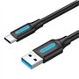 Cabo USB 3.0 Tipo-C Vention COZBF, USB Macho - USB Tipo-C Macho, Até 60W, 5Gbps, 1m, Preto