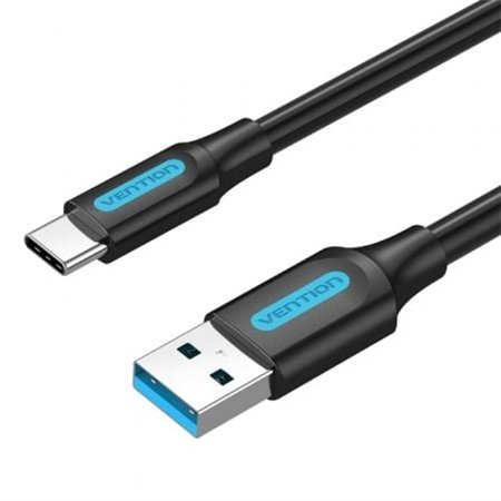 Cabo USB 3.0 Tipo-C Vention COZBH, USB Macho - USB Tipo-C Macho, Até 60W, 5Gbps, 2m, Preto