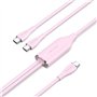 Cabo USB Tipo-C Vention CTMPG, USB Tipo-C Macho - 2 x USB Tipo-C Macho, Até 100W, 480Mbps, 1.5m, Rosa
