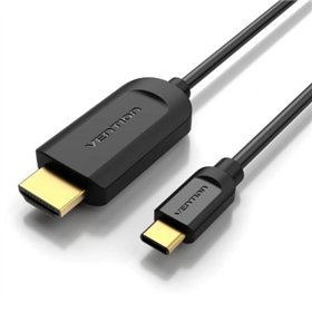 Cabo Conversor HDMI 1.4 4K Vention CGUBG, USB Tipo-C Macho - HDMI Macho, 1.5m, Preto