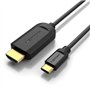 Cabo Conversor HDMI 1.4 4K Vention CGUBG, USB Tipo-C Macho - HDMI Macho, 1.5m, Preto