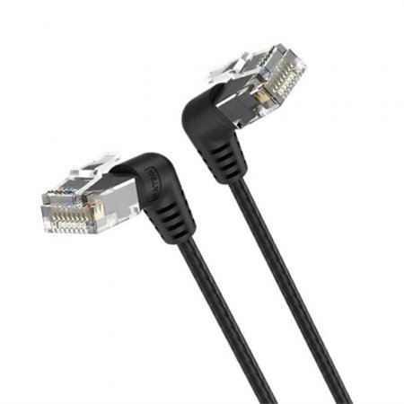 Cabo de Rede RJ45 UTP Vention IBOBF Cat.6A, 1m, Cabeza Rotatoria 360º, Preto