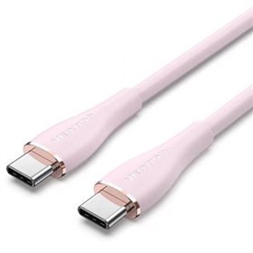 Cabo USB 2.0 Tipo-C Vention TAWPF, USB Tipo-C Macho - USB Tipo-C Macho, Até 100W, 480Mbps, 1m, Rosa