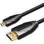 Cabo HDMI Vention VAA-D03-B100, HDMI Macho - Micro HDMI Macho, 1m, Preto