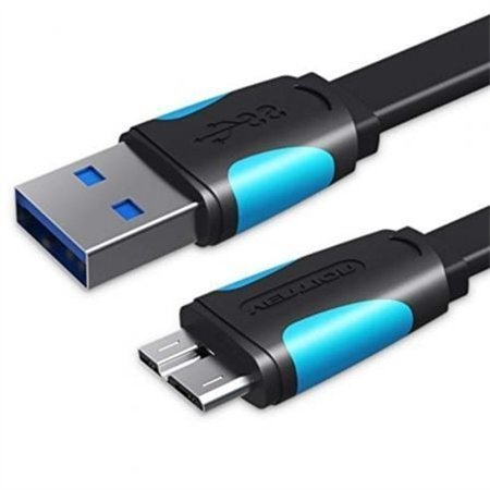 Cabo USB 3.0 Vention VAS-A12-B100, MicroUSB Macho - USB Macho, Até 10W, 5Gbps, 1m, Azul e Preto