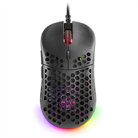 Mars mouse gaming óptico usb 7 botões 12800dpi rgb preto