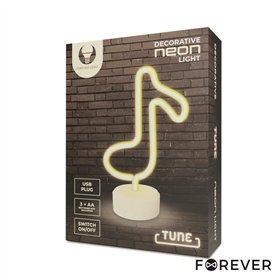 Luz LED Neon em Forma de Nota Musical c/ Base