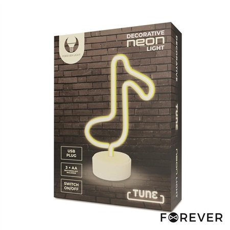 Luz LED Neon em Forma de Nota Musical c/ Base