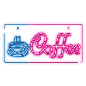 Luz LED Neon em Forma de Letras Coffee