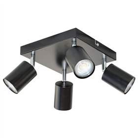 Candeeiro LED Teto/Parede 4X50W 140Mm Preto ADVIti