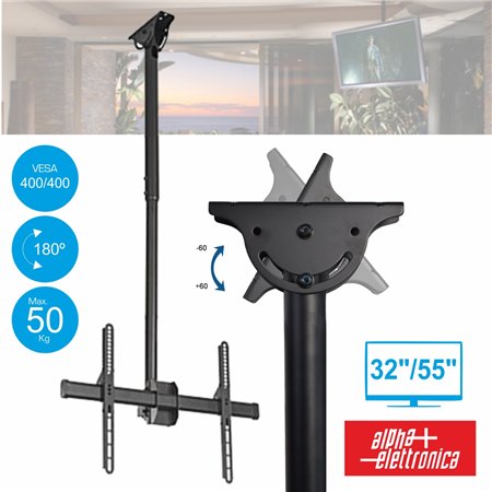 Suporte LCD/Plasma 32/55" Duplo Tecto 50Kg Alpha