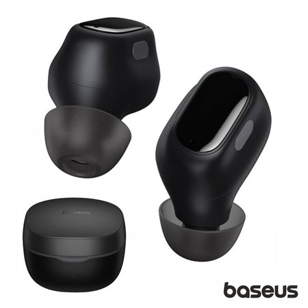 Auriculares Bluetooth V5.0 TWS Pretos Baseus