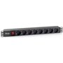 Equipar régua de energia de rack 19 polegadas 1u 8 soquetes 3500w interruptor 1,8 m