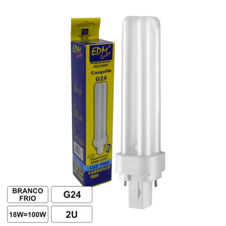 Lâmpada G24 18W100W 230V Eco 1200Lm 6400K