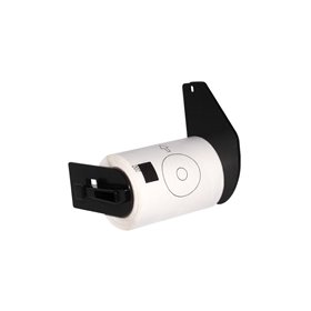 Brother DK11207 - Etiquetas Precortadas Circulares para CD/DVD - 58 mm de Diametro - 100 Unidades - Texto Preto sobre fundo bran