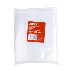 Pacote com 100 sacos autovedantes Apli, 180 x 250 mm - Fecho seguro - Seguro para alimentos