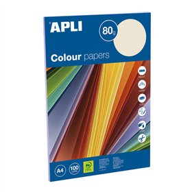 Pacote Apli com 100 folhas de papel A4 - 20 folhas por cor - Cores pastel sortidas