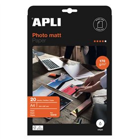 Papel fotográfico fosco Apli A4 170g 20 folhas