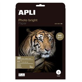 Papel fotográfico Apli Photobright A4 240g, 20 folhas