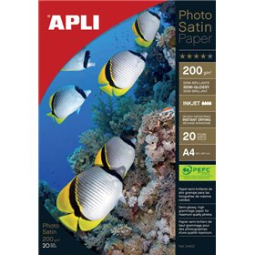 Papel fotográfico Apli Photosatin A4 200g, 20 folhas