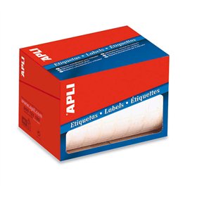 Rolo de 400 etiquetas retangulares Apli, 53x82mm - Adesivo permanente - Bordas arredondadas - Ideal para escrita à mão - Brancas