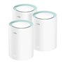 Cudy M1300 Pacote de 3 sistemas AC1200 Dual Band Mesh WiFi - 867Mbps em 5GHz, 300Mbps em 2,4GHz - 1x porta LAN 1000/100/10Mbps, 