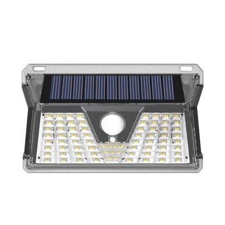 Luminária de parede solar LED Elbat - 260 lúmens - Branco frio 6500K - Sensor de movimento - Bateria de 1200mAh