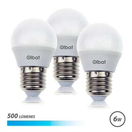 Kit com 3 lâmpadas LED Elbat G45 6W - 500LM - Base E27 - Branco Frio