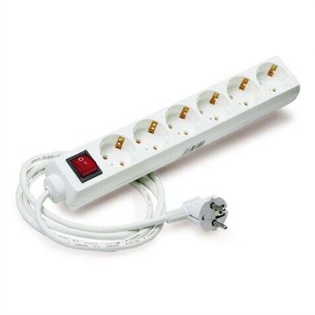 Faixa de energia Elbat - 6 tomadas Schuko - Interruptor liga/desliga - Cabo de 1,50m