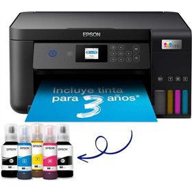Impressora multifuncional colorida Epson EcoTank ET2870 com Wi-Fi, 33 ppm e tela LCD colorida.