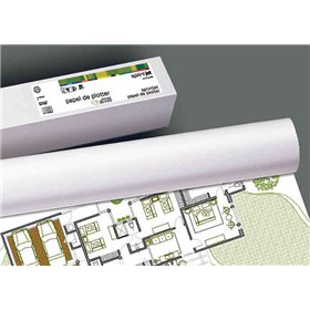Rolo de papel Fabrisa Plus para plotter, 80g - Medidas: 610mm x 50m