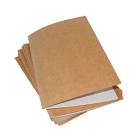 Pacote com 50 pastas subdivididas Mariola em papel kraft branco 220gsm, tamanho fólio, com furo para fixação, marrom/branco.