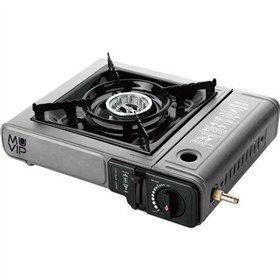 Fogão portátil a gás Muvip com 1 queimador e adaptador para botijão de gás externo - Ignição automática - Queimador de alumínio 