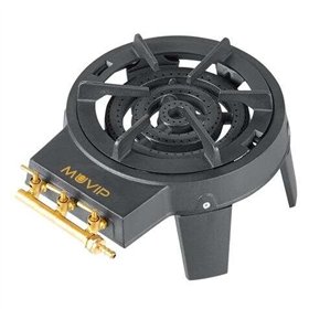 Fogão a gás Muvip com 3 distribuidores de chama - Válvulas de gás independentes - Potência de 9 kW - Material: Ferro fundido